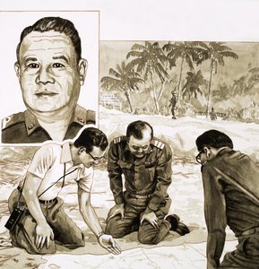 O rei Bhumipol Adulyadej planeia a sua resposta à tentativa de golpe de Estado de 1981 de David Nicolle