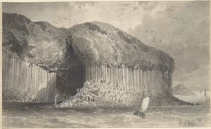 Vista da gruta de Fingal de David Octavius Hill