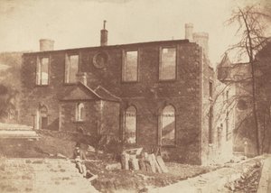 Capela de Lady Glenorchy durante a demolição, no local da Estação Waverley de David Octavius Hill and Robert Adamson