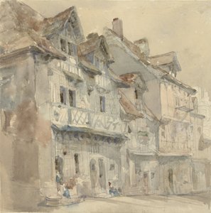 Casas em Dieppe de David Roberts (attributed to)