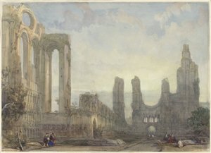 Ruínas da Abadia de Aberbrothwick à noite de David Roberts