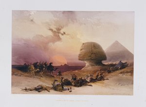 Abordagem do Simoom. Deserto de Gizé, do "Egito e Núbia) de David Roberts