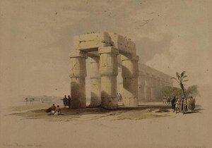 Em Luxor, Tebas, Alto Egito, de "Egypt and Nubia", Vol.1 (litho) de David Roberts