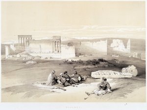 Baalbec (Baalbek) no Líbano, desenho feito 05/05/1839 em "The Holy Land", Londres 1849 de David Roberts