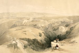Belém, 6 de abril de 1839, prato 85 do Volume II da "Terra Santa", gravado por Louis Haghe (1806-85) pub. 1843 de David Roberts