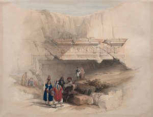 Entrada para os túmulos dos reis, Jerusalém, 1839. de David Roberts