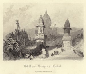 Ghat e templo em Gokul de David Roberts