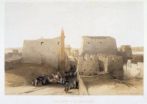 Grande entrada para o Templo de Luxor (Luxor) em "The Holy Land", Londres 1849 de David Roberts