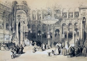 Interior da Igreja do Santo Sepulcro, Jerusalém de David Roberts