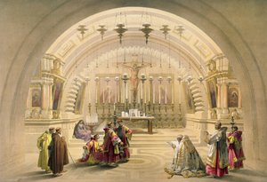 Jerusalém, 10 de abril de 1839, placa 26 do volume I da "Terra Santa", gravada por Louis Haghe (1806-85) pub. 1842 de David Roberts