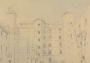 Pátio do Palácio de Linlithgow, West Lothian de David Roberts
