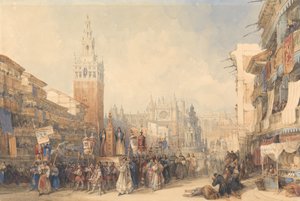 Praça Real e Procissão de David Roberts