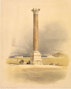 Pilar de Pompeu, Alexandria, de "Egipto e Núbia", Vol.1 (litho) de David Roberts