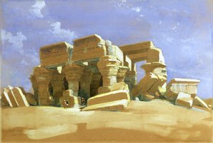 Pórtico do Templo de Kom Ombo, Alto Egito, 1838 (wc no papel)
