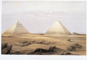Pirâmides de Geezeh - em "The Holy Land", Londres 1849 de David Roberts