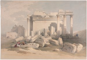 Ruínas do Pórtico Oriental do Templo de Baalbec de David Roberts