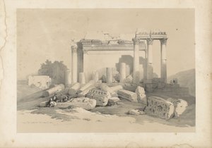 Ruínas do Pórtico Oriental do Templo de Baalbec de David Roberts