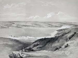 Mar da Galileia, da Viagem à Terra Santa, litografia de David Roberts (1796-1864) de David Roberts