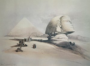 Sphynx em Gizé. Litografia de David Roberts