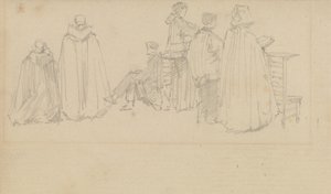 Estudos de figuras numa igreja de David Roberts