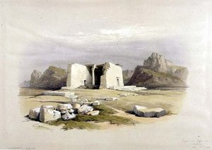 Templo em Taffah em Núbia, de "Egipto e Núbia", Vol.1 (litho) de David Roberts