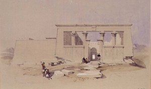 Templo em Wady Dabod, Nubia 1849 de David Roberts