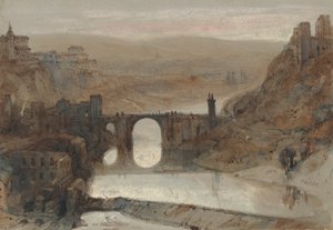 A Ponte de Toledo, perto de Madrid, Espanha de David Roberts