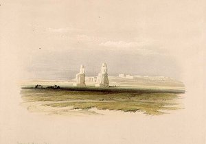 O Colossi de Memnon, de "Egipto e Núbia", Vol.1 (litho) de David Roberts