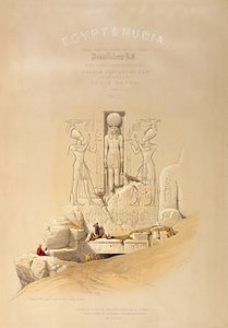 A entrada para o grande templo de Aboo Simble, Nubia, título do volume I de &39;Egito e Núbia&39;, gravado por Louis Haghe (1806-1885) publicado em Londres, 1846 de David Roberts