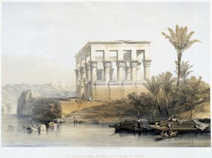 O Templo Hypaethral em Philae, chamado "The Bed of Pharaoh" - na "Terra Santa", Londres 1849 de David Roberts