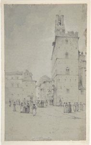 O Palazzo dei Priori, Volterra de David Roberts