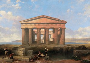 O Templo de Neptuno em Paestum de David Roberts