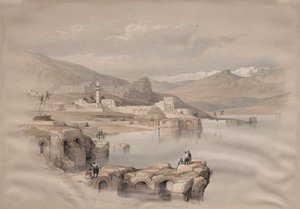 Tiberias, de The Walls, Safet in the Distance, 1839. de David Roberts