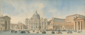 Vista da Basílica de São Pedro, em Roma de David Roberts