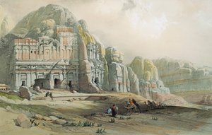 Vista das ruínas de Petra, Jordânia, por David Roberts de David Roberts