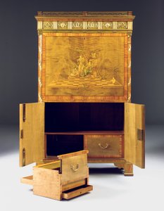 Secretaire neoclassic a abattant, c.1775 (sicômoro montado em ormolu, teixo de rebarba, tulipwood manchado e marchetaria) ver também 491918-19)