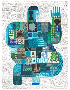 Blue At Its Edges, 2023 (acrílico e lápis sobre papel) de David Shillinglaw