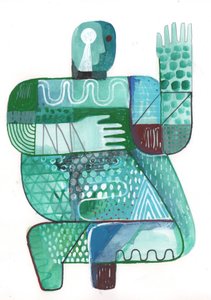 Bodies of Land and Water 2, 2023 (tinta mista sobre papel)