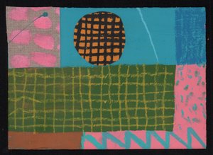 Sky Line Lawn, 2023 (pintura e colagem)