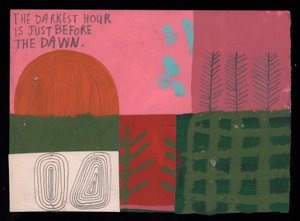 The Darkest Hour Is Just Before The Dawn, 2023 (pintura e colagem)