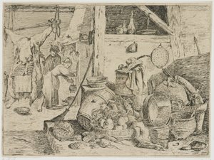 Interior da cozinha de David Teniers (II) (attributed to)