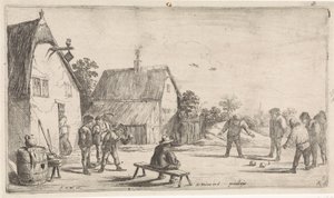Os camponeses jogam aos boules
Cenas do género ao ar livre (título da série) de David Teniers (II)