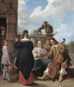 Um concerto familiar num terraço de David Teniers the Younger