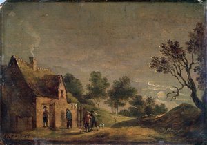 Uma taberna à noite, século XVII de David Teniers the Younger
