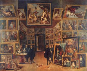 O arquiduque Leopoldo Guilherme de Habsburgo (1614-1662) na sua galeria de arte em Bruxelas de David Teniers the Younger