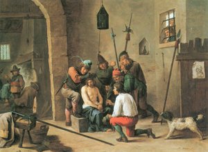 Holandês: A coroa de espinhos Homem das Dores de David Teniers the Younger