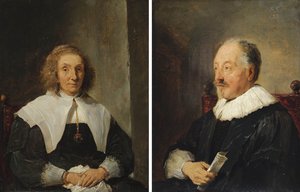 Retrato de uma mulher e Retrato de um homem de David Teniers the Younger
