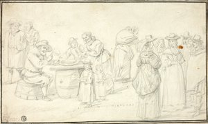 Estudo para o Country Festival perto de Antuérpia de David Teniers the Younger