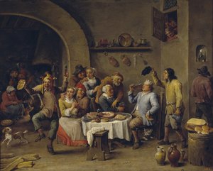 O rei do feijão A festa do rei do feijão de David Teniers the Younger