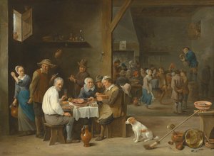 O jantar de fiambre de David Teniers the Younger